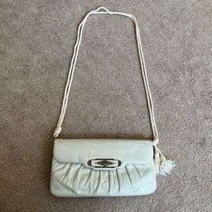 Vintage Judith Leiber Tan Lizard Convertible Clutch Bag w Swarovski Crystals